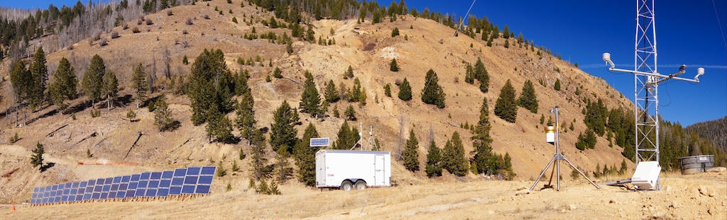 Solar power station, trailer, and tower. All photos courtesy Lori Dagley.